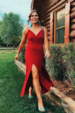 I love this red dress! You can dress in up in so many different ways and the material is very soft and comfortable! I also loved the added slits on the side which made it fun! - Leah Z.
