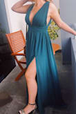 This dress is so flattering and hugs all the right places. If I was a little bit taller, this dress would've fit like a dream. Even with five inch heels, I was still dragging it. All in all, I love this dress and want it in every color! - KATELYN B.