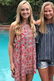 I love the colors and cut of this dress! I typically wear it with boots but it looks adorable with sandals too and is perfect for summer! - Taylor H.