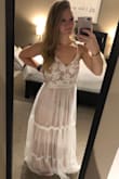 Love this dress! I am planning to wear it for our rehearsal dinner. The size small is perfect for me (5'6" 132 lbs). - Amanda S.