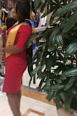 This dress fit me like a glove! The material is thick and soft. I wore it for my graduation from my masters program and received many compliments! I loved the classy sexy look! - Asia R.
