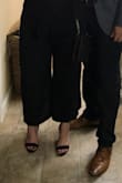 These heels are the perfect height. I love them. The band digs into my foot a little. Not super comfortable, but tolerable. - Cesilia F.