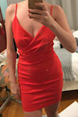 I am a 32D bra and ordered a small and the bust area was huge. From the waist down it fit okay, but I think if I went down a size it would be too tight. The color was extremely bright and more orange than expected. The quality wasn't fantastic, the material was a little scratchy. Altogether not a great purchase, not worth the money. - Maia M.