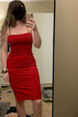 I got this dress for NYE. I am so excited to wear it! Fits true to size and is SO flattering. Pulls a bit tight on my stomach but that's because I'm 5'10" and I have hips. Get this dress- you won't regret it! - Gracey A.
