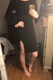 Fits Perfect with just enough slit to keep it classy and sexy. The material is thick and feels so nice on. I can't wait to wear this dress over and over. - Melanie B.