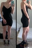 I love the way it hugs my curves. It is very short in the front for me, but keep in mind I am 5'10". - Alexandra A.