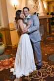 I wore this dress for my wedding in Vegas. It's amazing! I had to get the front altered just a bit because I'm short, but I left the train untouched. Wore adhesive cups with it. It was perfect in every way. - Amanda B.
