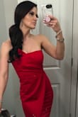 This dress is so flattering and so comfortable. It fits true to size and was the perfect dress for my holiday party! - Crystal K.