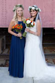 If you're looking for a bridesmaid dress, look no further. This is such an easy dress to wear and it's so beautiful! I know it comes in several colors. I love the high neckline and intricate back detail. I did have to get it hemmed to wear heels. - Rachel G.