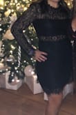 I got this dress for NYE and it fit perfectly! It was comfortable and classy! I am normally a size 10 and the large fit great. - Brittany H.