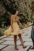 I bought this dress to use for my engagement photos and it was a hit! I got so many compliments! I'm a tall girl which makes ordering dresses online tricky... maxis are often way too short and short dresses leave my backside exposed. This midi fit perfectly! I think the dress is a bit darker than pictured on the model but I love it more because of that. - Kristina F.
