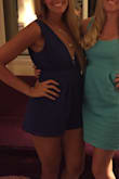 This was super comfy! I am on the smaller side, chest wise, so I used fashion tape to tape it to my chest,  I was worried that if I leaned over everything would show. The tape worked perfect, so it is a great romper for a night out! - Katie F.