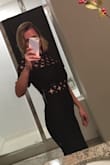 I love this dress. Fits very good on me. Form fitting and perfect length. - Zsofia