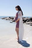 I wore this for my maternity shoot and love it! A small probably would've fit better but I was at a loss for what size I should order while pregnant. The medium still worked out well though! - Jennifer H.