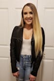I looked everywhere for a simple black leather jacket and I'm so lucky I came across this one! I was very skeptical ordering a small based on the reviews, but I found that the small fit great! The only thing I would say is that the shoulders are a bit tight, but it's definitely still movable! Definitely would recommend! Looks great for a going out jacket! - Kaylee G.