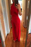 One of my favorite jumpsuits! I'm 5'5" and the length is perfect with heels. The fit is very flattering. - Janine N.
