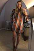 I love the way this feels on and it's such a fun and different piece in my wardrobe. I may have to hem it a little bit (the shoes I'm wearing are platform chunk heels probably around 6" so it hits near my knee with flats).  Other than that, it fit great! - Delia D.