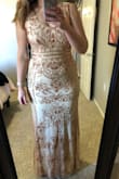 The fit is absolutely perfect in the bust, waist, hips, and the seam under the butt is very flattering. Great dress for a black tie wedding! - Nora M.