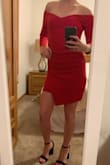 The dress fits really well and is very comfortable! I didn't end up wearing it to the event I had intended but kept it anyway because I liked it so much! the Fabric is thicker so you are able to wear underwear with it. I usually wear a XS and the S fits perfectly! - Megan D.