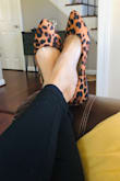I am absolutely in LOVE with these leopard print flats! They fit perfectly and I have gotten a TON of compliments on them. I purchased them in nude as well but haven't wore them yet. I would also like them in red. :) They are gorgeous!! - Dawn H.