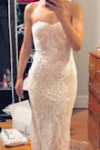 The blush pink with the lace overlay was what I thought I wanted for my wedding, but this dress had more of a prom feel to me. I loved the strapless sweetheart neckline. It was a little tight on the hips and really long, but I am short. - Maria S.