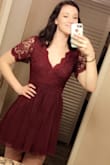 I absolutely love this dress! It fit perfectly! It was also very comfortable considering the lace on the arms (sometimes I'm a little sensitive to fabrics). I give it a 10/10! :) - Katelyn B.