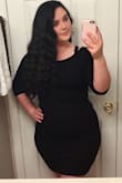 I was worried this dress would be too small even in an extra large. I am pear-shaped and have wider hips, but it fit perfectly!!! It's so stretchy and comfortable. Super cute for a date night. I wore it out for NYE. Love this dress! - Katerina K.
