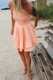 Perfect dress for dinner, fits really well, and is long enough to stay classy. - Michelle G.