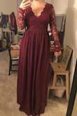 This dress is fantastic! 
It's much higher quality than I expected- the lace is gorgeous, almost more like embroidery or knit-work than a lace fabric. It's got great texture that photos really don't do justice. 
The fit is true to size. I'm normally a size 6-8 depending on the cut (quite curvy, pear shaped despite 32D bra size) and the medium fit perfectly. It's very tall woman friendly too, which is incredible! I'm 5'10" and the dress was a little long on me even with heels (that's a delightful first!), so short-average women will probably need to hem. 
This dress is very classy and elegant, while also looking (and feeling) effortless. The open back makes it sexy without being risque at all. Perfect for the black tie optional wedding I attended where my boss and the bride's grandparents were in attendance. - Haley A.