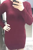 This is a very comfortable and chic dress to wear during the winter. I love that with some leggings I can throw this on and still look great. It does run a little loose around the chest area (I found that I had too much room under my arms). Maybe someone with a larger bust wouldn't have this problem. I don't think I would have gotten a smaller size as it would have been too short then. I think with a belt I can fix the problem. I would recommend this dress to someone who loves oversized clothes. - Susanna G.