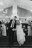 I bought this dress as a backup so I would have something more lowkey to change into on my wedding day if my real wedding dress got uncomfortable. Best decision I made! 

I wore this dress for the second half of my wedding reception (basically the dance floor!) and I got so many compliments. It's very fitted through the waist which makes it super flattering, especially with the back cut out. 

Easy to move in, comfortable flowy skirt for dancing, fairly supportive with no bra. 

Now I just need an excuse to wear it again :) - Judy F.