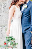 I am not one of those brides who wanted a standard wedding gown so when I saw this I knew it was the one. We had a simple yet rustic fall wedding and I received so many compliments. It fit great though I added cups for shape and had to have the bottom altered. I couldn't have felt more sexy and beautiful. - Keri H.