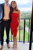 Such a beautiful dress for such a great price. I wore this to a wedding and received so many compliments. I'm not normally one to write reviews for clothes, so the fact that I'm doing this should tell you something. I was able to wear a strapless bra with the dress and had some issues with keeping the top of the dress up while I was dancing, but it wasn't too bad. I could not recommend this dress more if you're not trying to spend an outrageous amount of money. I ordered an XS and will definitely wear it again to another event! - Anne
