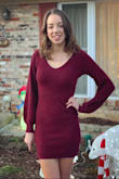 I'm so glad I got this dress! I wore it for a casual Christmas party and got so many compliments! It's so soft, and very form fitting for a sweater dress, but still comfortable. Love it! - Mary W.