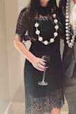 Wore this to my company holiday party with a black slip underneath to show less skin. That was just a personal preference. It's the perfect amount of classy and fun. - Susan F.