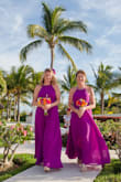 I ordered this dress in magenta for my two bridesmaids. Material was flowy, flattering and super comfy. Packed well to my destination wedding in Mexico. So beautiful! - Paula E.