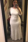 I'm way to hip-y for this dress, but I actually really liked the lace and the back was amazing. The lining was coming out the lace at the bottom tho... - Dani R.
