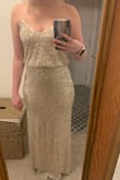 LOVE this dress, but I am a bit worried about the straps not holding up through the night of dancing and people possibly stepping on the gown. Absolute perfect length for 3 in heels and fabric is soft and comfortable. The straps however feel like they are held together with a few stitches. The straps are very thin, and the way it sits on my chest is not the most flattering by my armpit, so I will be returning. I often am between medium and large with Lulus, but the medium was great. - Chelsea E.