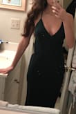 I ordered this dress in a small. Although I wanted to love it, the small fit like a large on me. The dress was way too long, and baggy all around. Small is my usual size, so it was strange that this dress didn't fit. Otherwise, I liked the fabric and design. This would probably fit better on a curvier girl. - Nada C.
