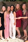 I purchased this jumpsuit for my bridal shower and it was absolutely perfect! I received countless compliments and I felt gorgeous and confident while wearing it. I felt that it fit true to size -- it was definitely long on me, but I'm short and I have that problem with all jumpsuits. I definitely felt like a bride in this jumpsuit! I loved it so much I wore it again for engagement photos! - Cara C.