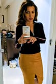 Quality of this skirt is superb and the fit is very form flattering. I got both colors, but prefer the Camel. It is super comfortable and sits well on my body. Small fits perfectly. A++ - Katiana J.