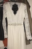 I searched high and low for the perfect affordable dress for my elopement and found it here!!! So very happy with the results! I altered the hem to make a small train and added a belt! - Amy B.