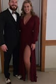 Completely obsessed! I was nervous to order a medium because I have very broad shoulders and and a small waist, but it fit amazingly! No tightness across my back and shoulders. The dress perfectly hit the floor with heels on as well!  Would definitely recommend this dress! - Erica K.