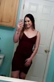 A little stretchy so I am able to get it over my booty! Fits good to body, so cute!! - Kendall W.