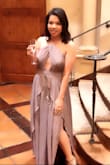This dress runs really big so I had to get it altered. I received so many compliments on this dress. & the color is gorgeous. - Jessica P.