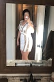 Exactly what I was looking for. Wore this to the husband's work Christmas party and I received a lot of compliments on the dress. The material and sequins were thick enough that It was forgiving in all the right places. I ordered a small based on others reviews but was nervous since I would normally wear a medium. - Tracy R.