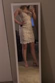 This dress is BEAUTIFUL! I's long enough to wear for a more formal occasion but fitted and definitely sexy. The mid section where it is partially see-through is a bit tight but not unwearable. I can't wait to wear it! - Laurel B.