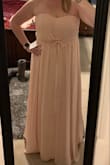 Great material, perfect fit, very comfortable. Nice medium blush color. I am 5'6" and with heels won't even need to get it hemmed. - Lauren W.