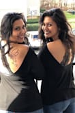 This is a super cute sweater! It's a tad see through, but not horrible. Perfect to wear with a cute bra underneath to show the back. My sister got the same sweater as well and hers fit true to size. Would buy again! - Brittany G.