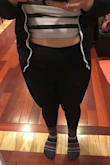 Perfect for a casual feel but a dressed up look. I ordered a size down after reading other reviews and I'm glad I did.  I'm short, and have a very short torso so they come up really high on me and are not a cropped a length. - Sandy G.